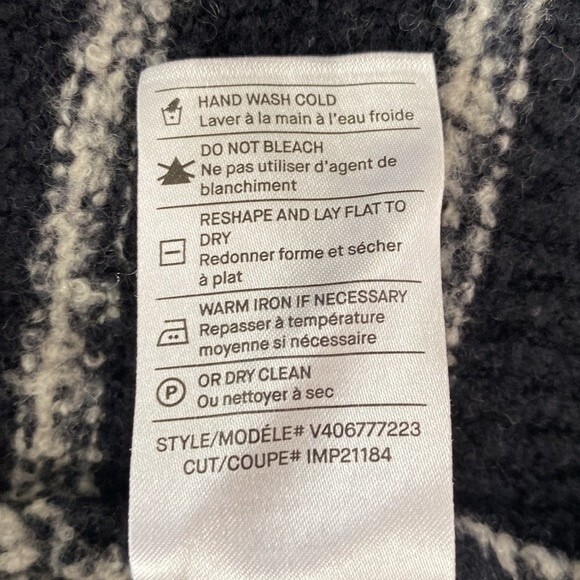 Vince Wool Blend Navy & White Stripe Open Front Cardigan Sweater Long Sleeves - Picture 10 of 14